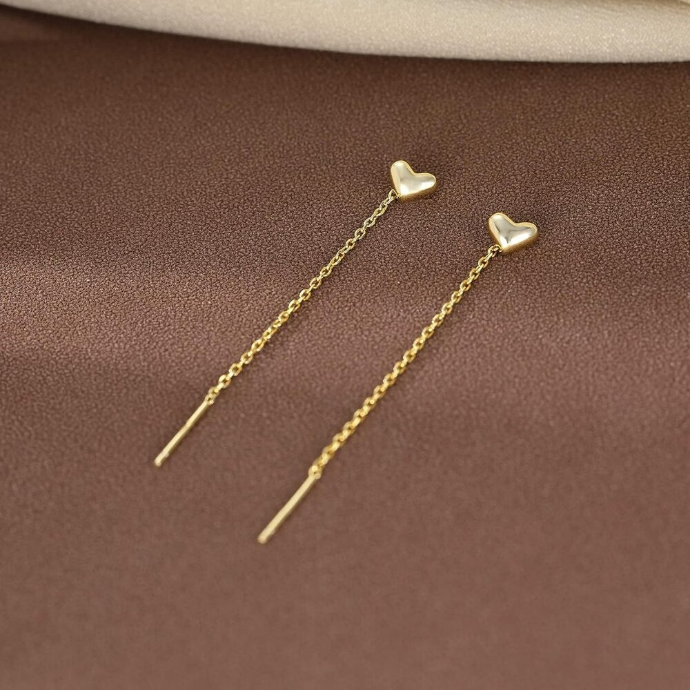 Solid 925 Sterling Silver Tiny Cute Heart Dangle … - image 5